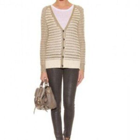 Rag & Bone Gold Laura Alpaca Cardigan Sweater Size L - Picture 1 of 11